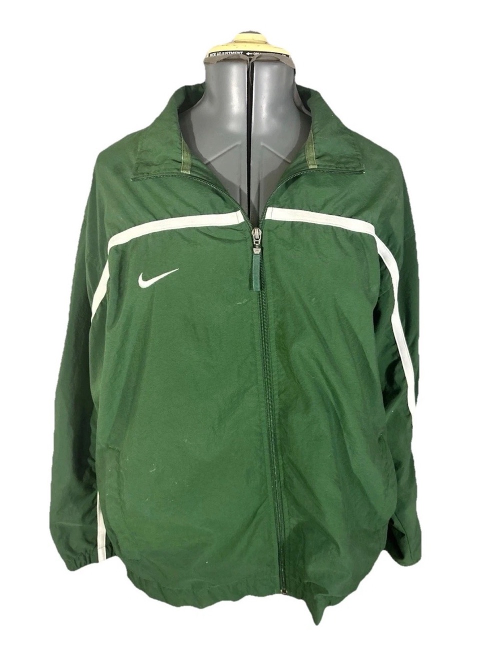 Nike Team Vintage Green Windbreaker Jacket Mens Medium Full Zip Y2K Athletic